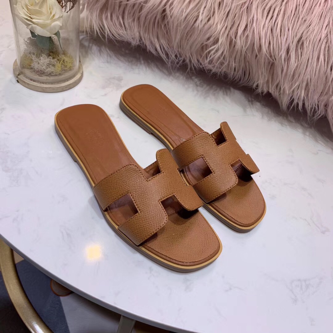 H**mes slippers women(aaa)-007