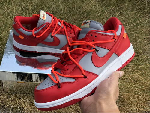 OFF-WHITE x Nike Dunk Low Red/Gray